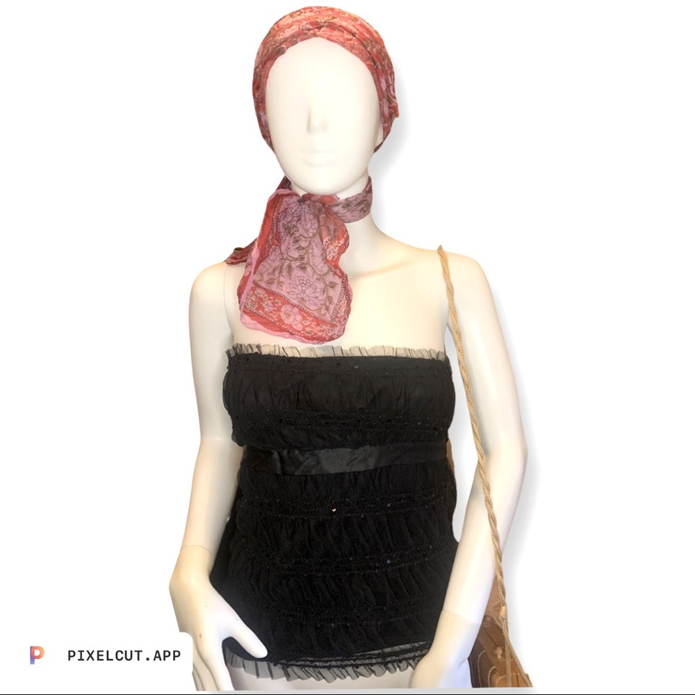Arden B. Girly Y2K sexy strapless top with bow tie back